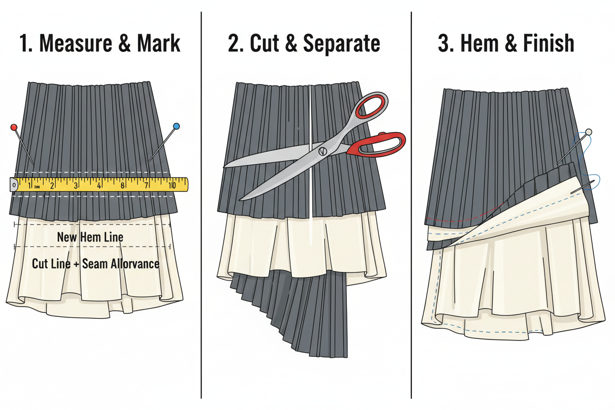 shorten full/pleat with lining