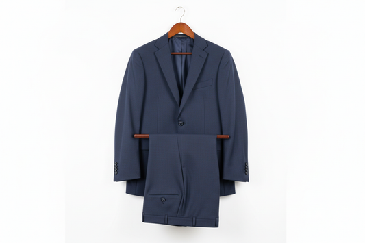 2 piece suit ironed on hanger 