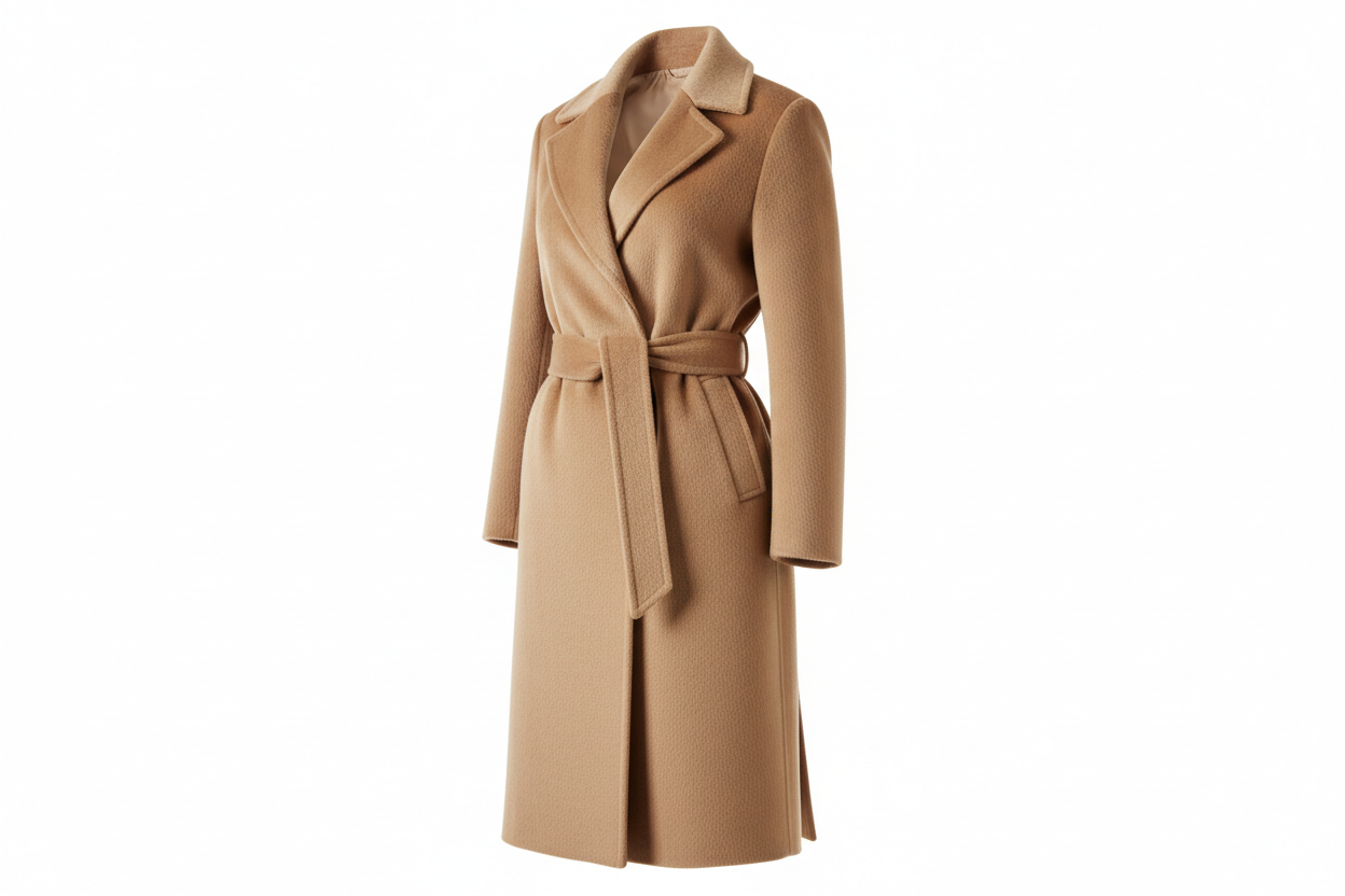 knee leght coat beige color