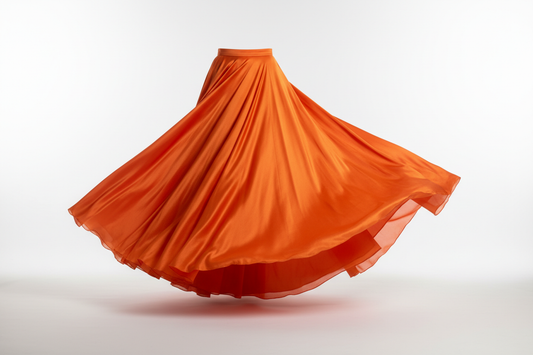 silk skirt in orage